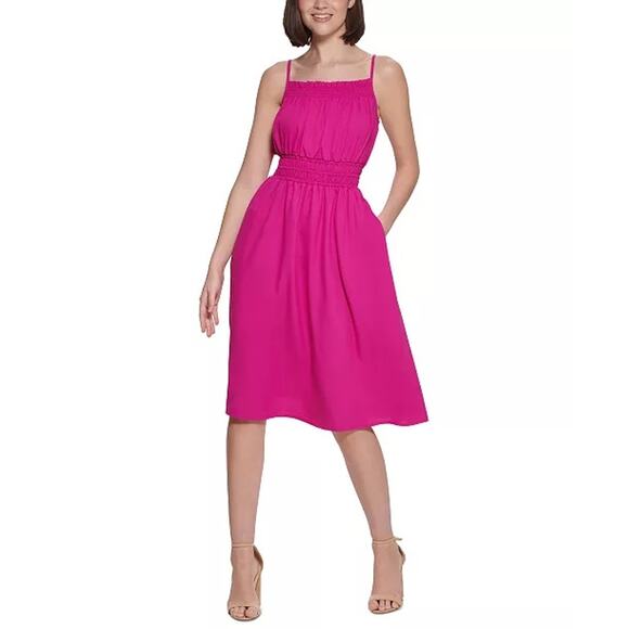 NWT KENSIE Women's Smocked A-Line Dress Size 10 - Picture 2 of 7